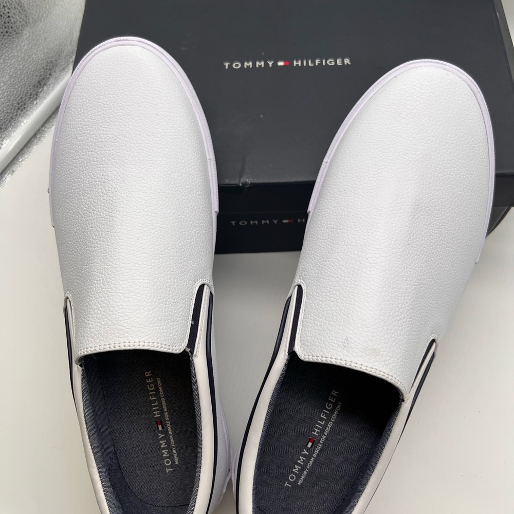 Tommy Hilfiger Classic White Slip-On Sneakers
